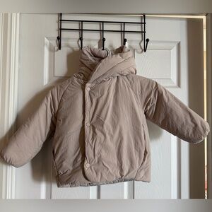 Zara Kids Water-Repellent Wrap Puffer Jacket - Light Pink (Size 4 / 104cm)